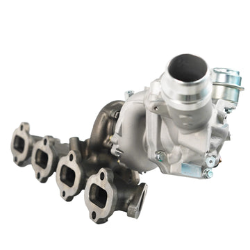 A silver turbocharger for Renault Trafic with high pressure design, showing front view with multiple exhaust ports.